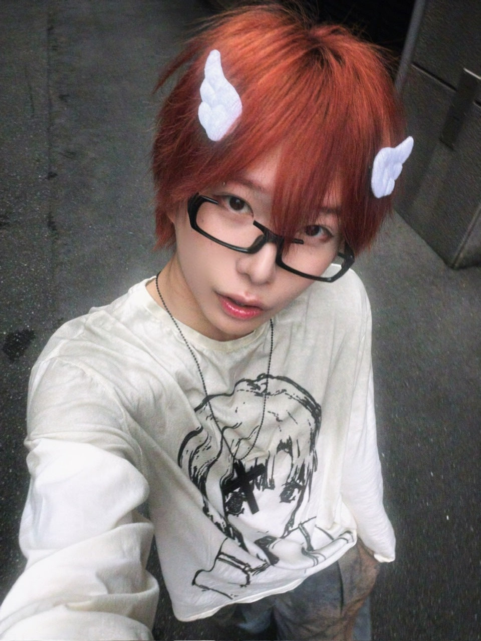 国際配送【LUV CODE】anime print long sleeve tee (2color)