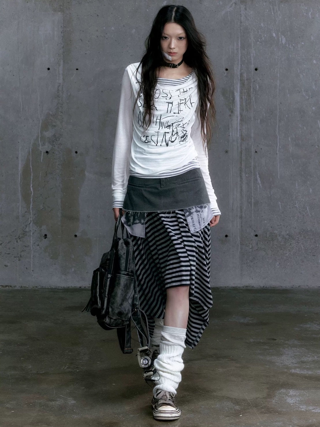【Cest Nous】Border Patchwork T-Shirt