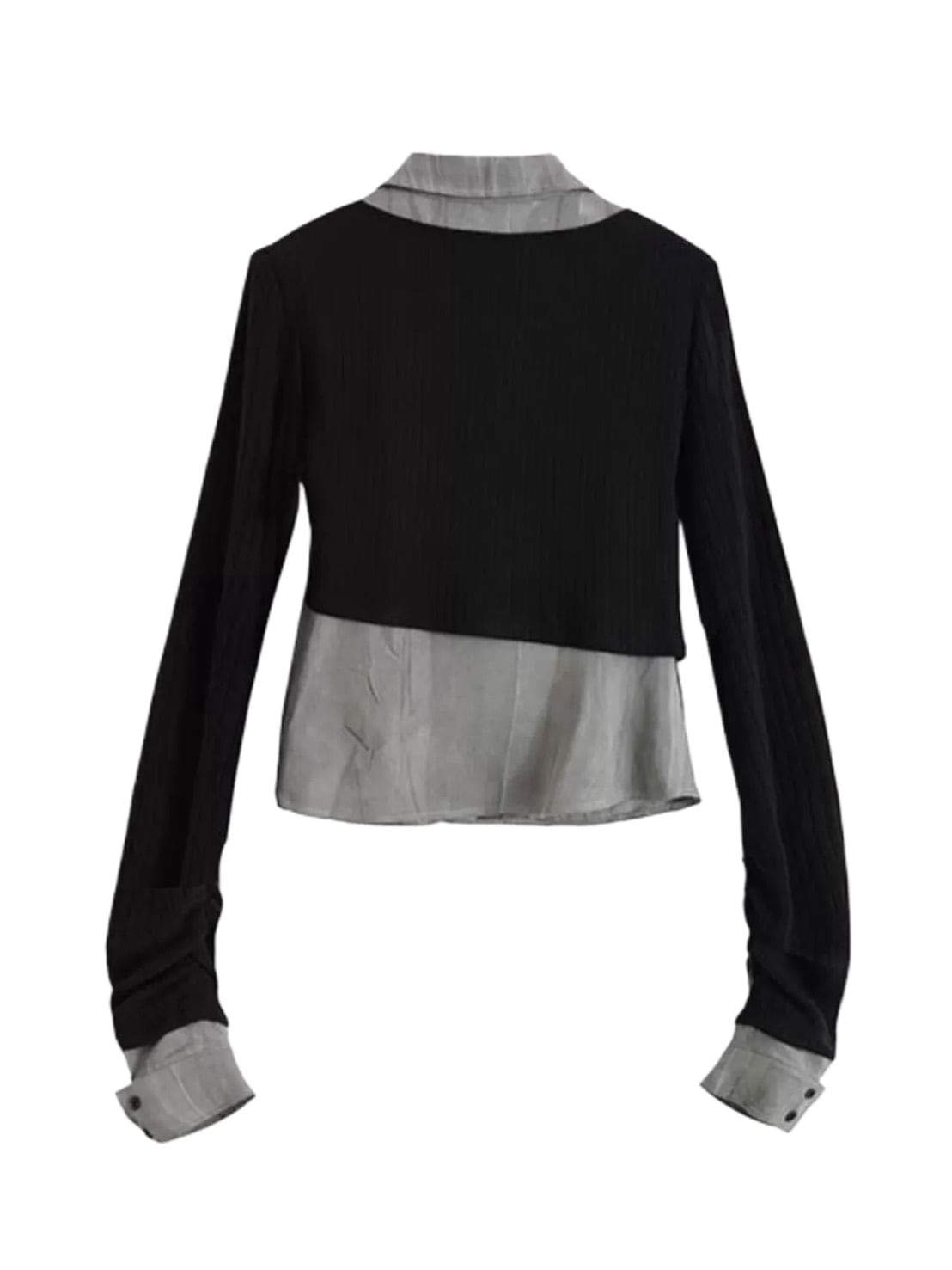 【Cest Nous】Two-in-One Shirt / 【セヌー】カーディガンセットレイヤードシャツ