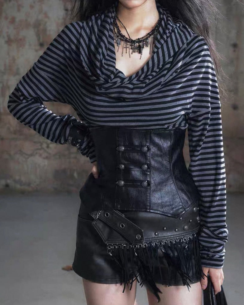 【Cest Nous】Corset Top / 【セヌー】タートルネックコルセットトップス