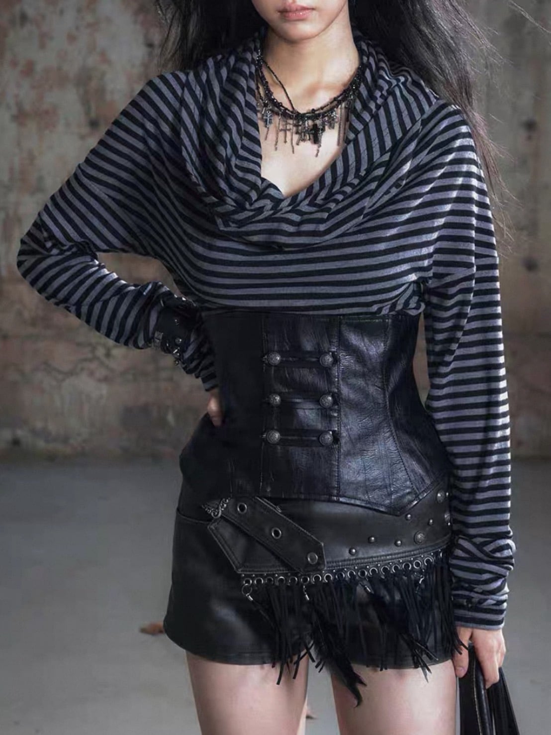 【Cest Nous】Corset Top / 【セヌー】タートルネックコルセットトップス