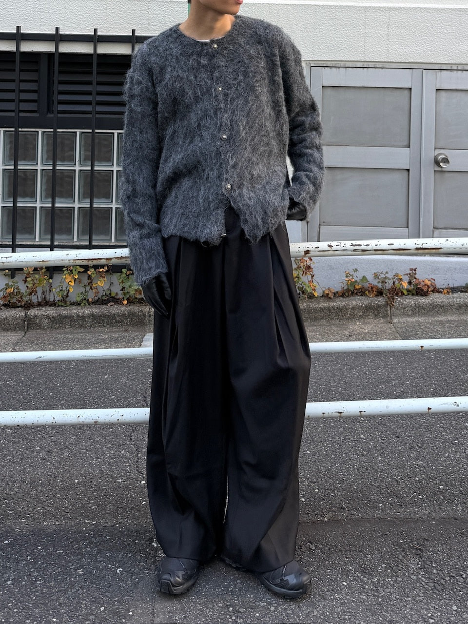 東京店WEB限定受注制【Chikashitsu +】shaggy knit cardigan / 【チカシツプラス】シャギーニットカーディガン (2color)