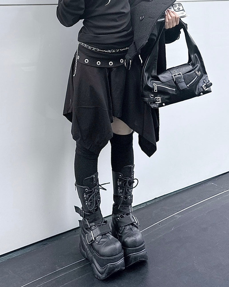受注制【nmtc +】Eyelet midi skirt / 【チカシツプラス】アイレットミディアムスカート (2color)