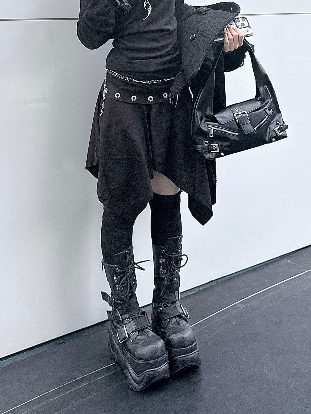 受注制【nmtc +】Eyelet midi skirt / 【チカシツプラス】アイレットミディアムスカート (2color)