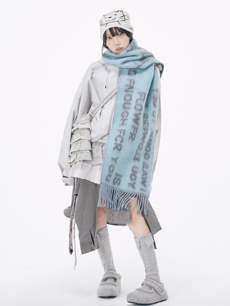 国際配送【Nerd out XU】fur mary jane flat shoes / 【ナードアウトエックスユー】ファーメリージェーンフラットシューズ (3color)