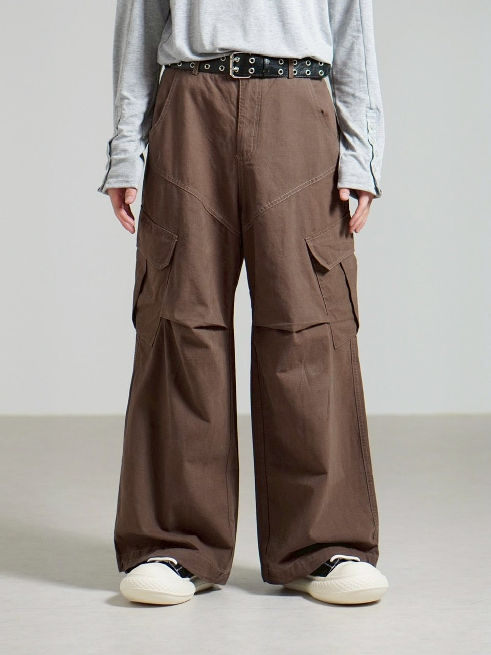受注制【Chikashitsu +】rib cotton curve cargo pants / 【チカシツプラス】リブコットンカーブカーゴパンツ (3color)