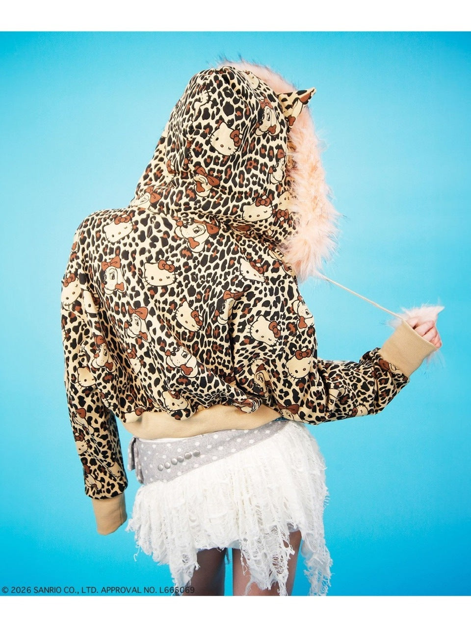 【GALFY×KITTY】鬼ギャルパーカー / 【ガルフィー×キティー】総柄猫耳ファー付きジップアップパーカー