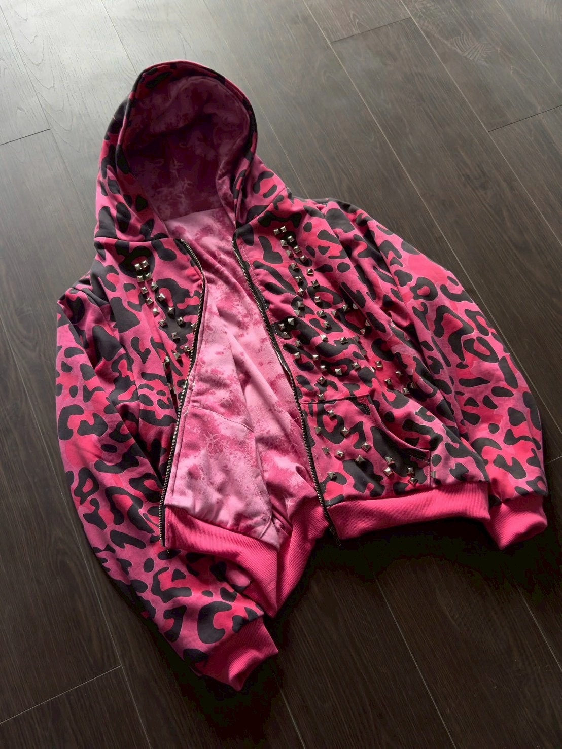 【Cozy world Wide】PINK GLAMOUR ZIP UP HOODIE