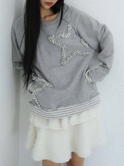 12/21 20:00 発売【Uglyshadow】STAR LAYERED SWEATSHIRT
