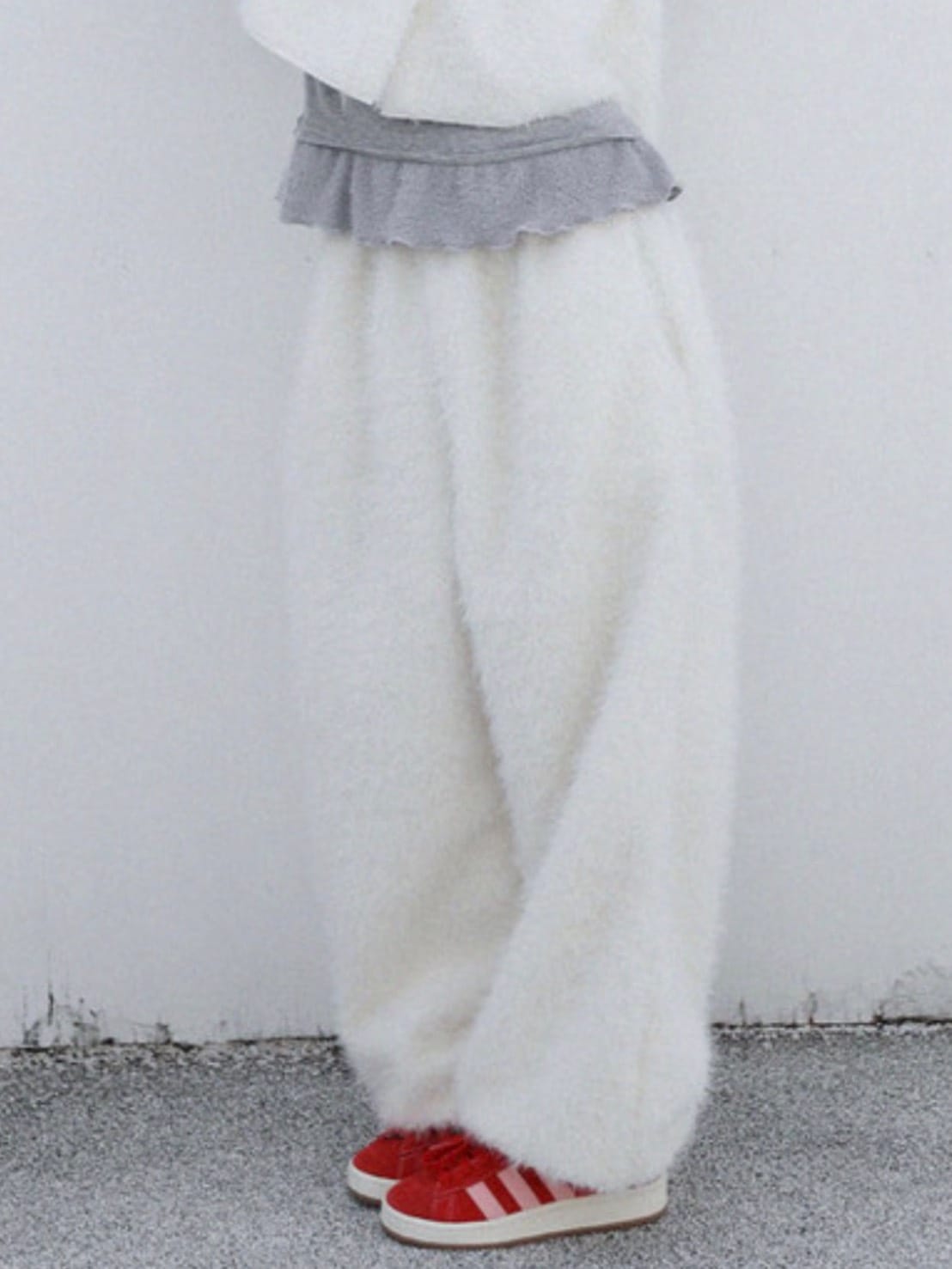 12/21 20:00 発売【Uglyshadow】BOUCLE KNIT WIDEPANTS