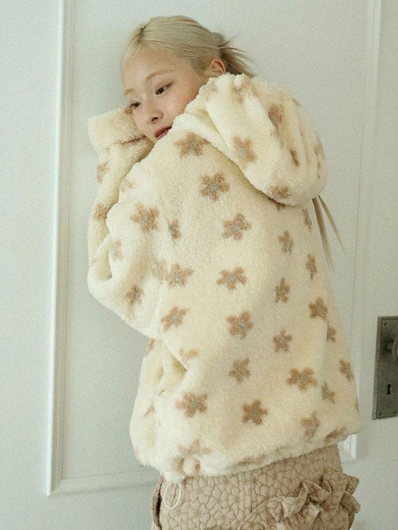 12/21 20:00 発売【Uglyshadow】FLOWER FUR JUMPER