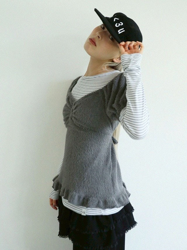 12/21 20:00 発売【Uglyshadow】THIN STRIPED T-SHIRT
