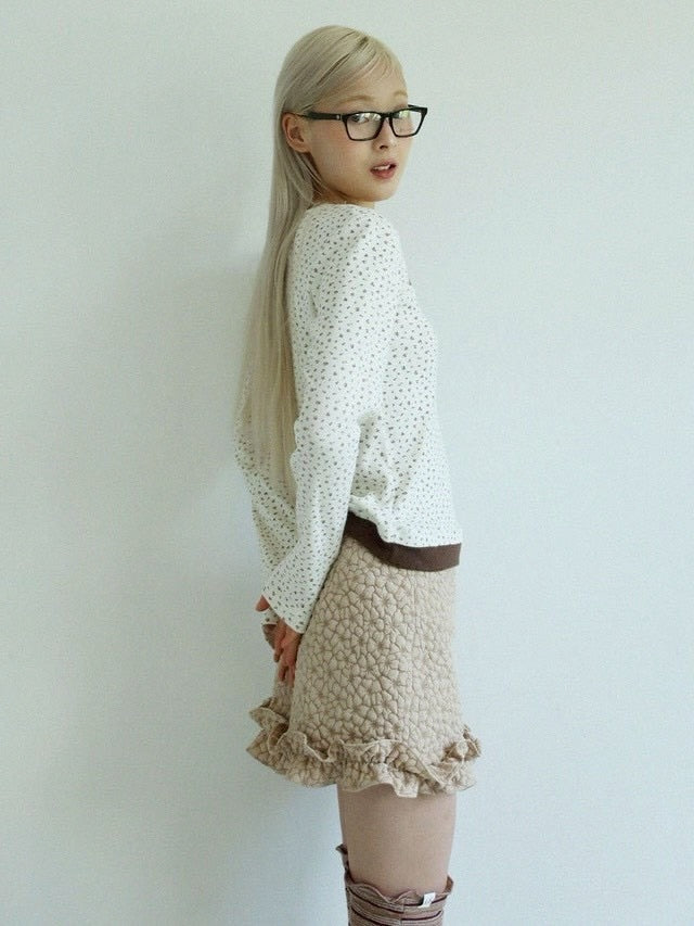 12/21 20:00 発売【Uglyshadow】FLOWER RUFFLE MINI SKIRT