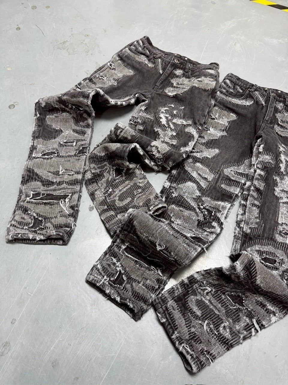 【Reckless Scholars】SASHIKOK DENIM PANTS / 【レックレス スカラーズ】スモークデザインデニムパンツ