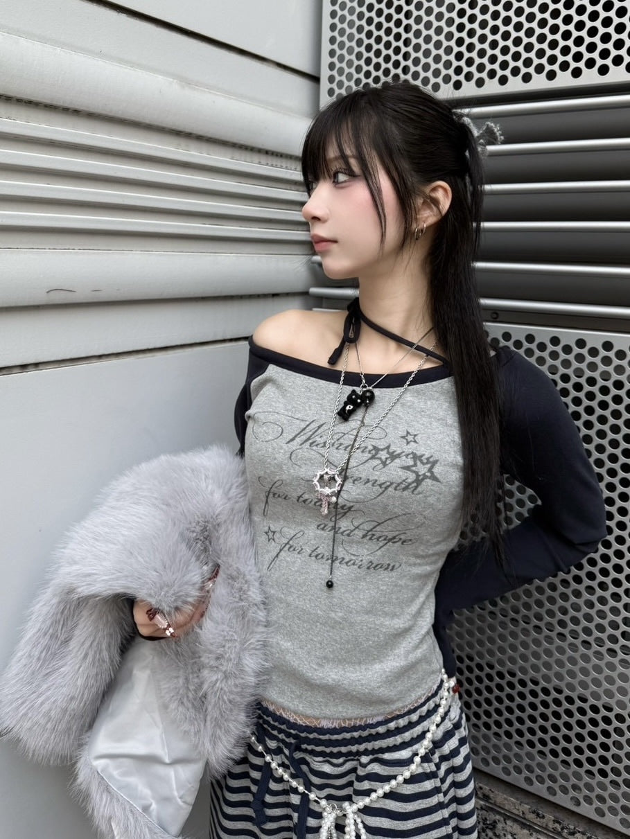 【nmtc +】lettering raglan sleeve tee 【エヌエムティーシープラス】レタリングラグラン長袖Tシャツ (3color)