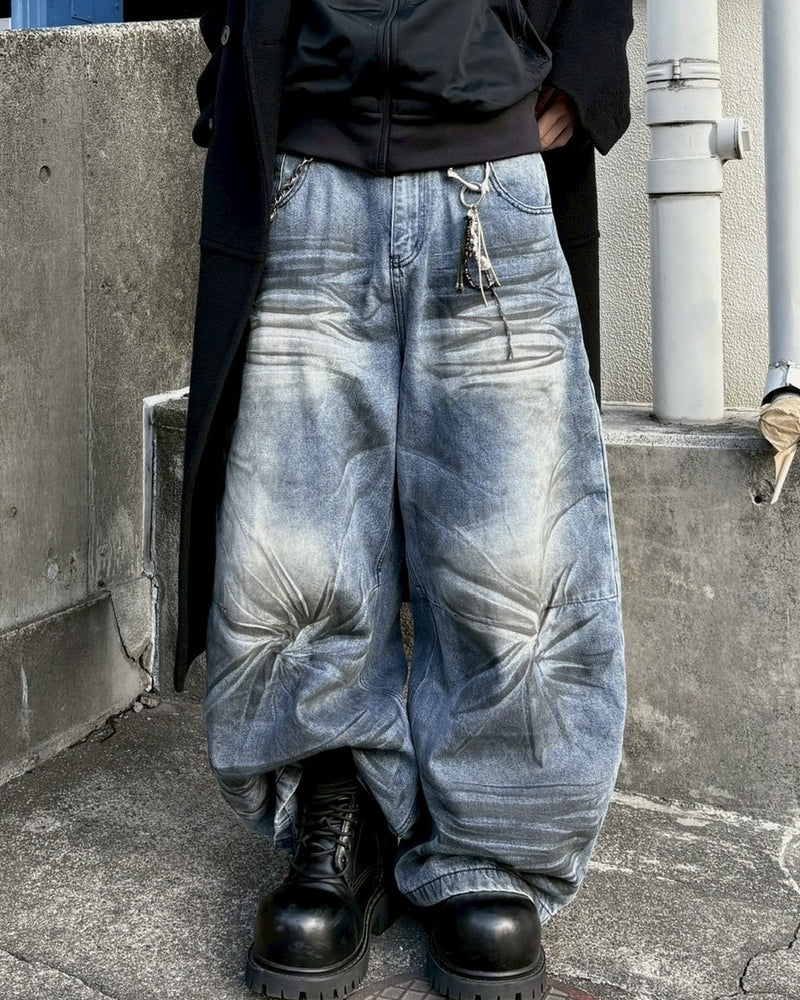 国際配送【youll】dirty wash baggy denim pants