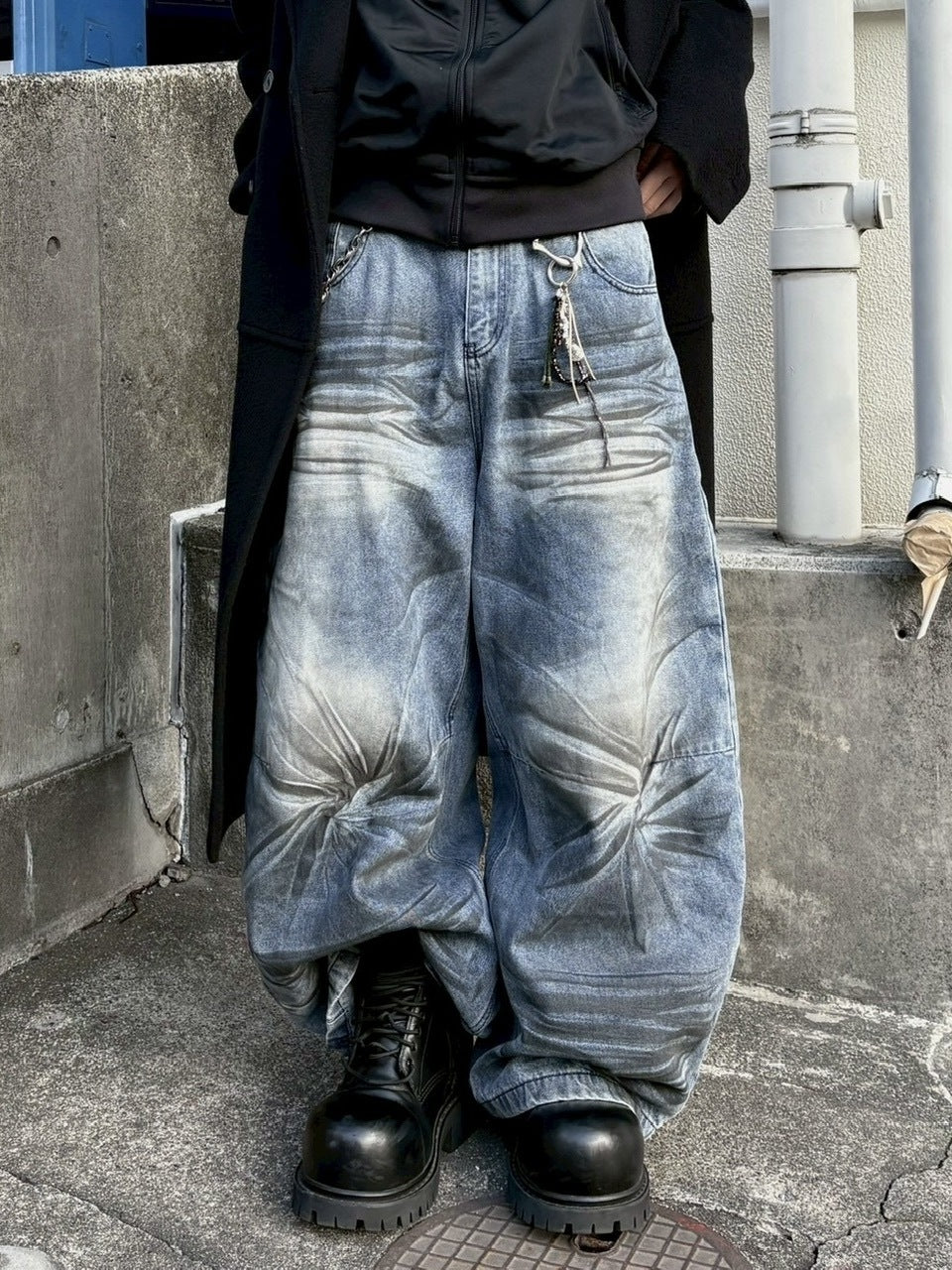 国際配送【youll】dirty wash baggy denim pants