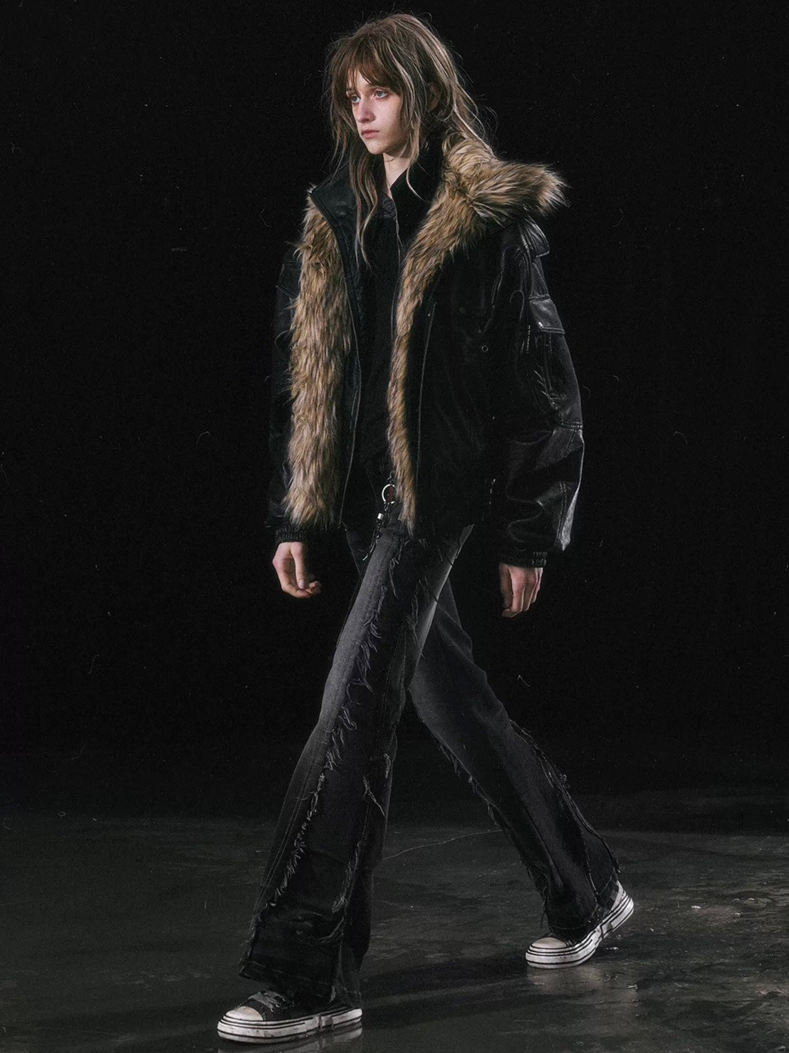 【Cest Nous】Oversize Fur collar Jacket / 【セヌー】オーバーサイズファーカラーコーティングジャケット