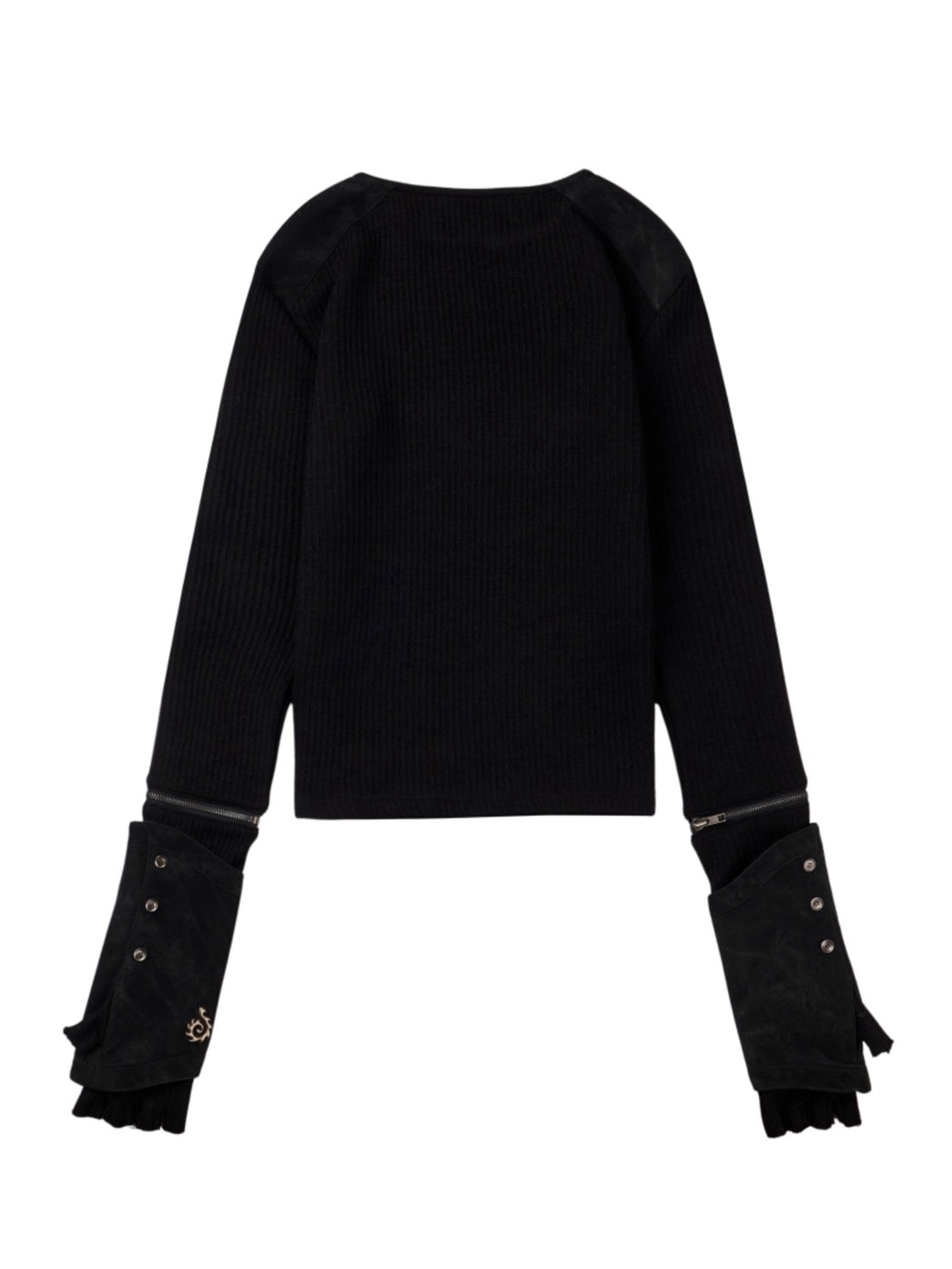 【bonienkiye】Detachable Zipper Leather Top