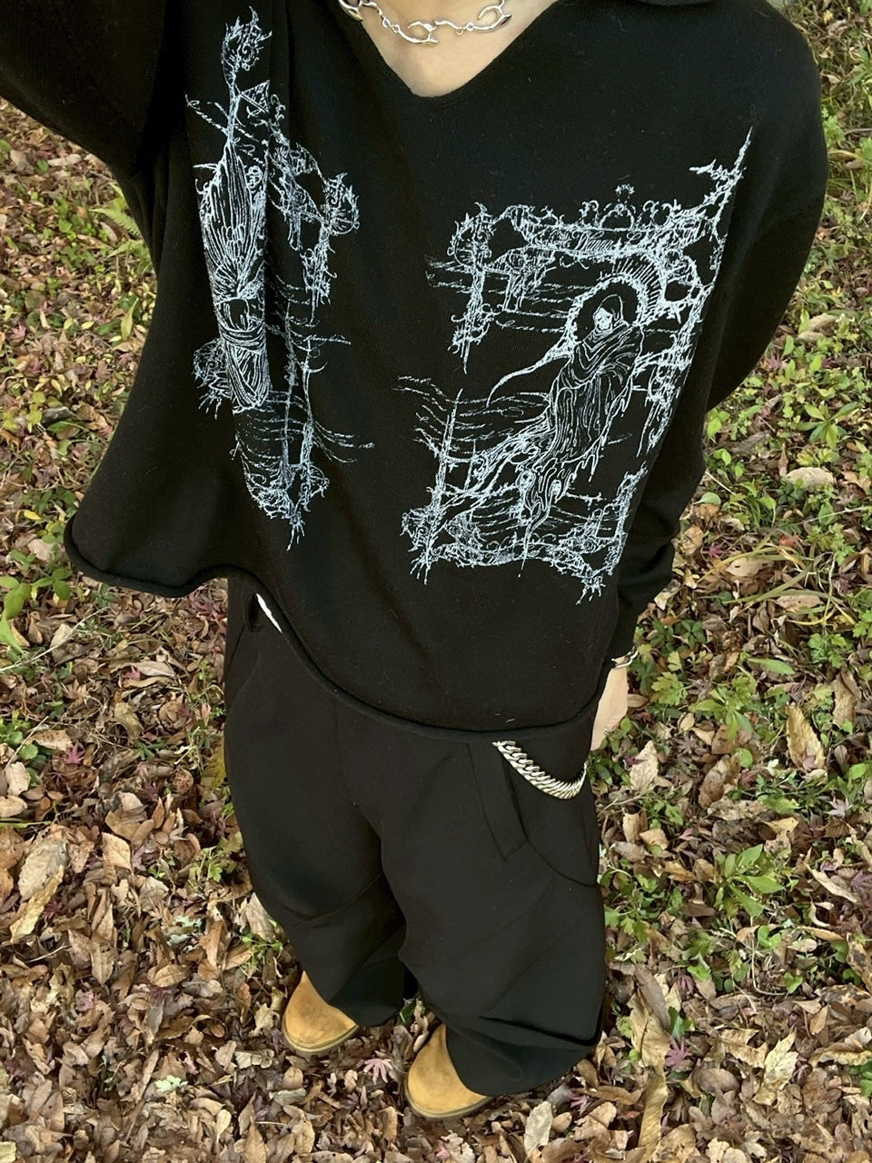 国際配送【RENOL】v neck knit polo