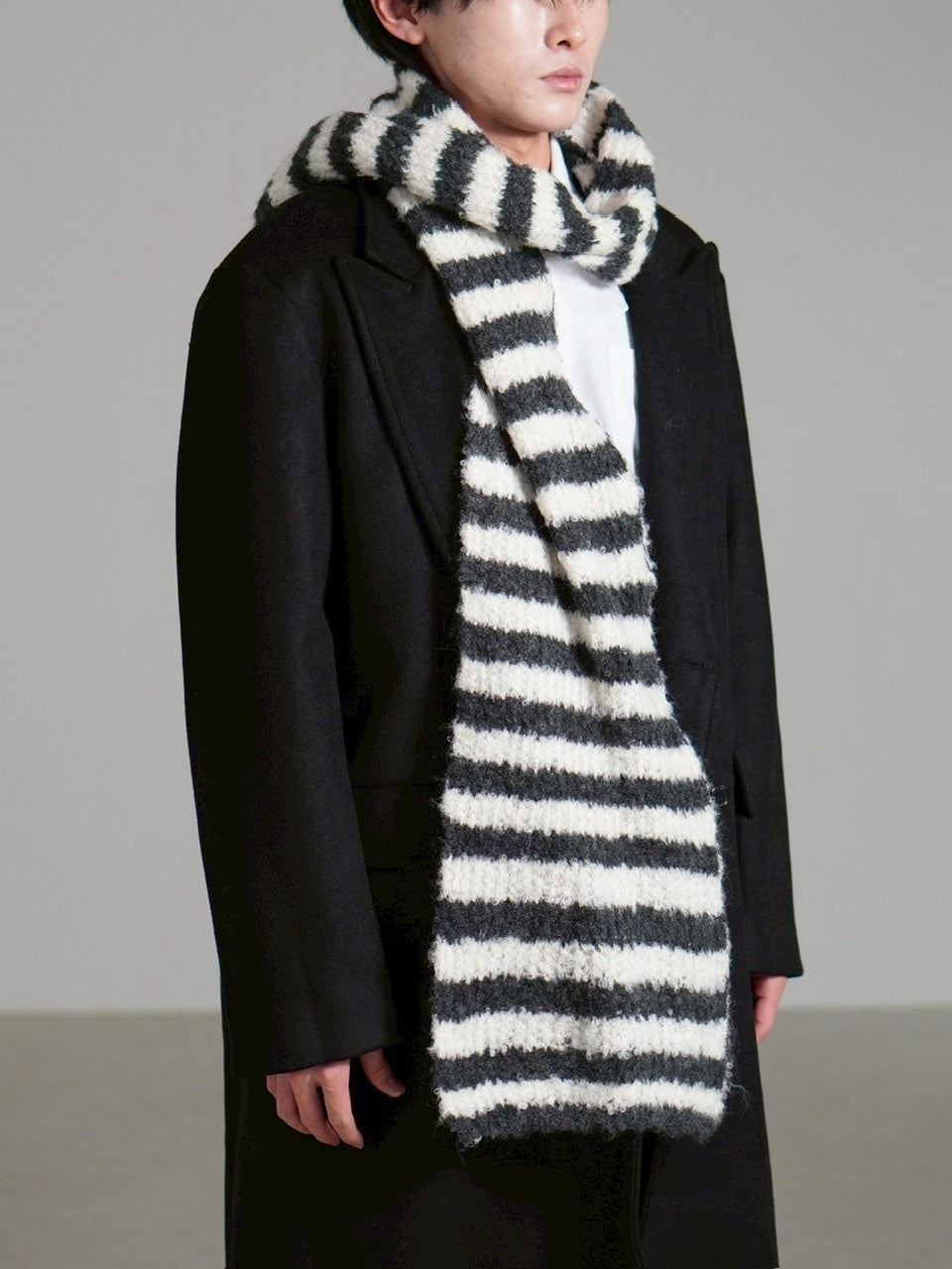 受注制【Chikashitsu +】candy border muffler / 【チカシツプラス】キャンディーボーダーマフラー (4color)