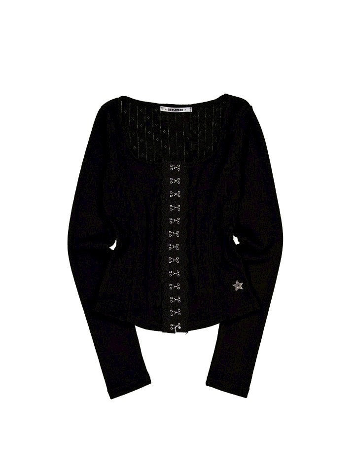 【SETUP‐EXE】HOOK LONG SLEEVE TOP / 【セットアップエグゼ】センターフック長袖Tシャツ