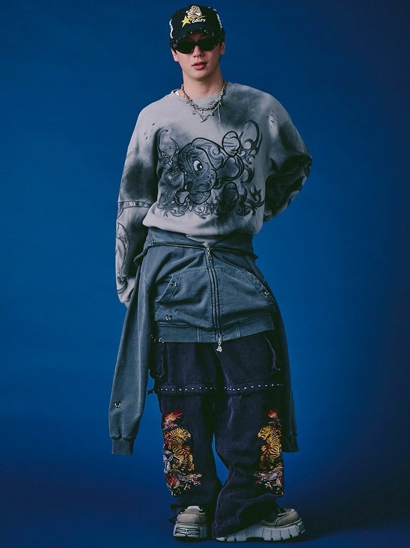 【GALFY】汚れ部族ワッフルロンTEE / 【ガルフィー】汚れ部族ワッフルロンTEE