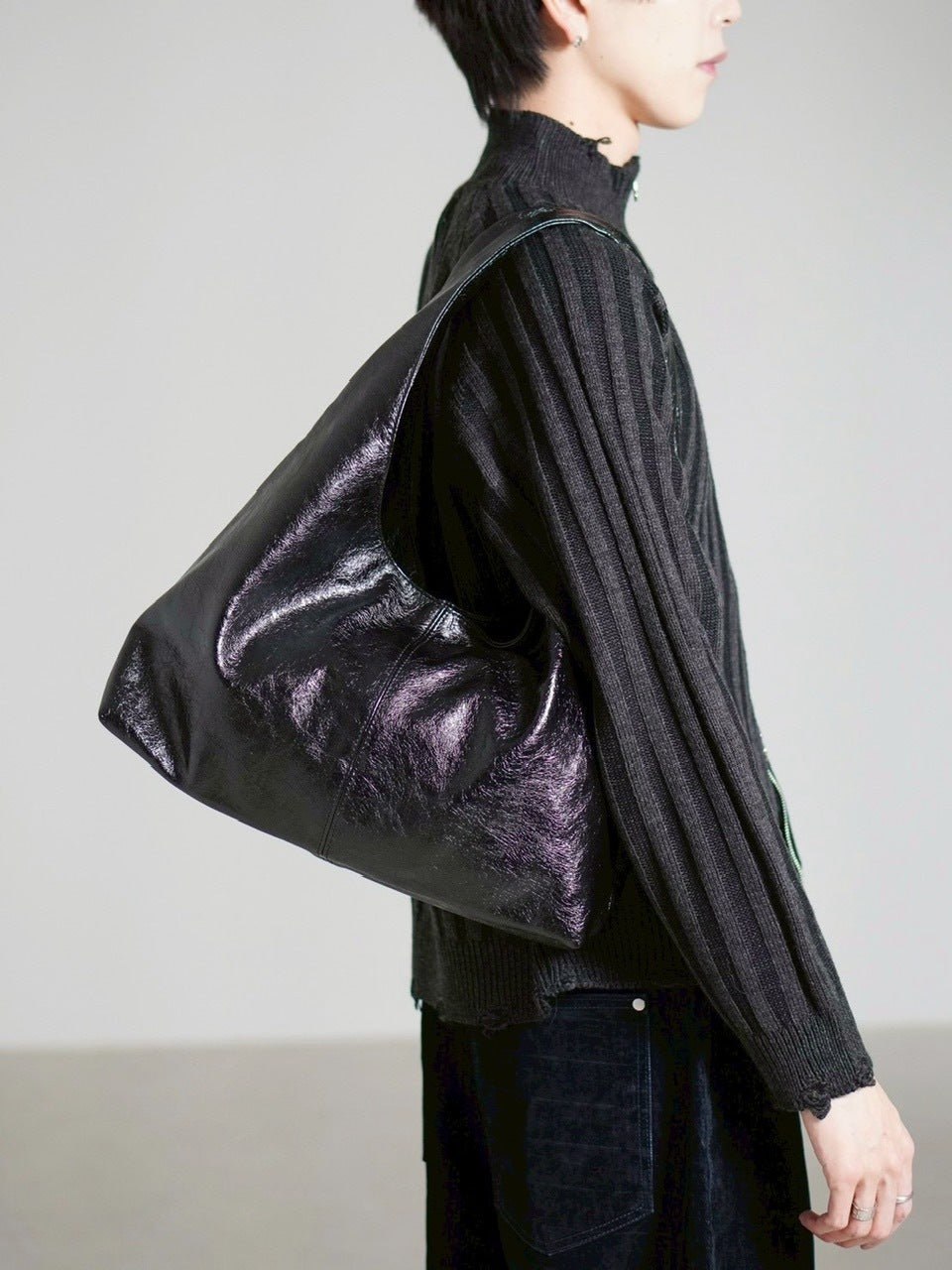 受注制【Chikashitsu +】triangle non-leather bag / 【チカシツプラス】トライアングルノンレザーバッグ (2color)