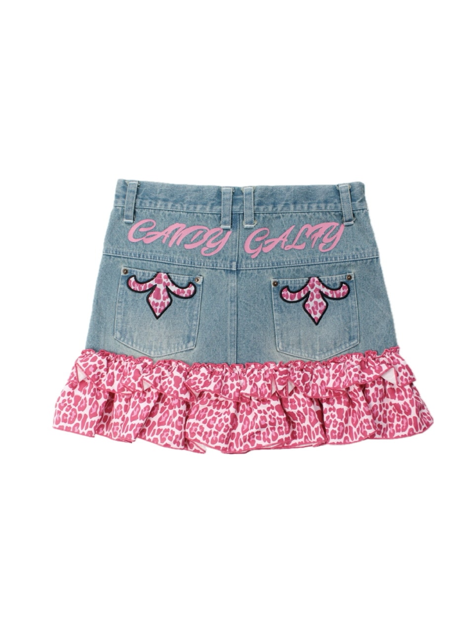 【GALFY】GALちゃんフリフリSK / 【ガルフィー】レオパードフリルデニムミニスカート