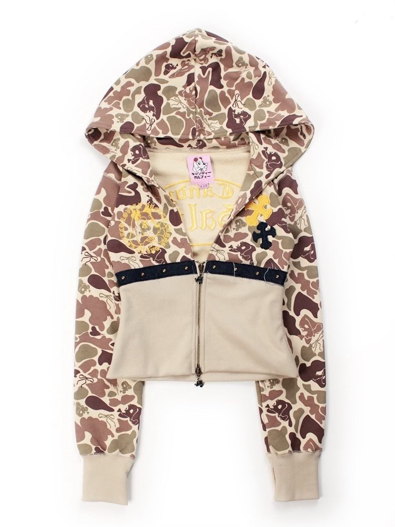 【GALFY】柄姐フーディー / 【ガルフィー】アニマル柄ウエストシェイププルオーバーパーカー