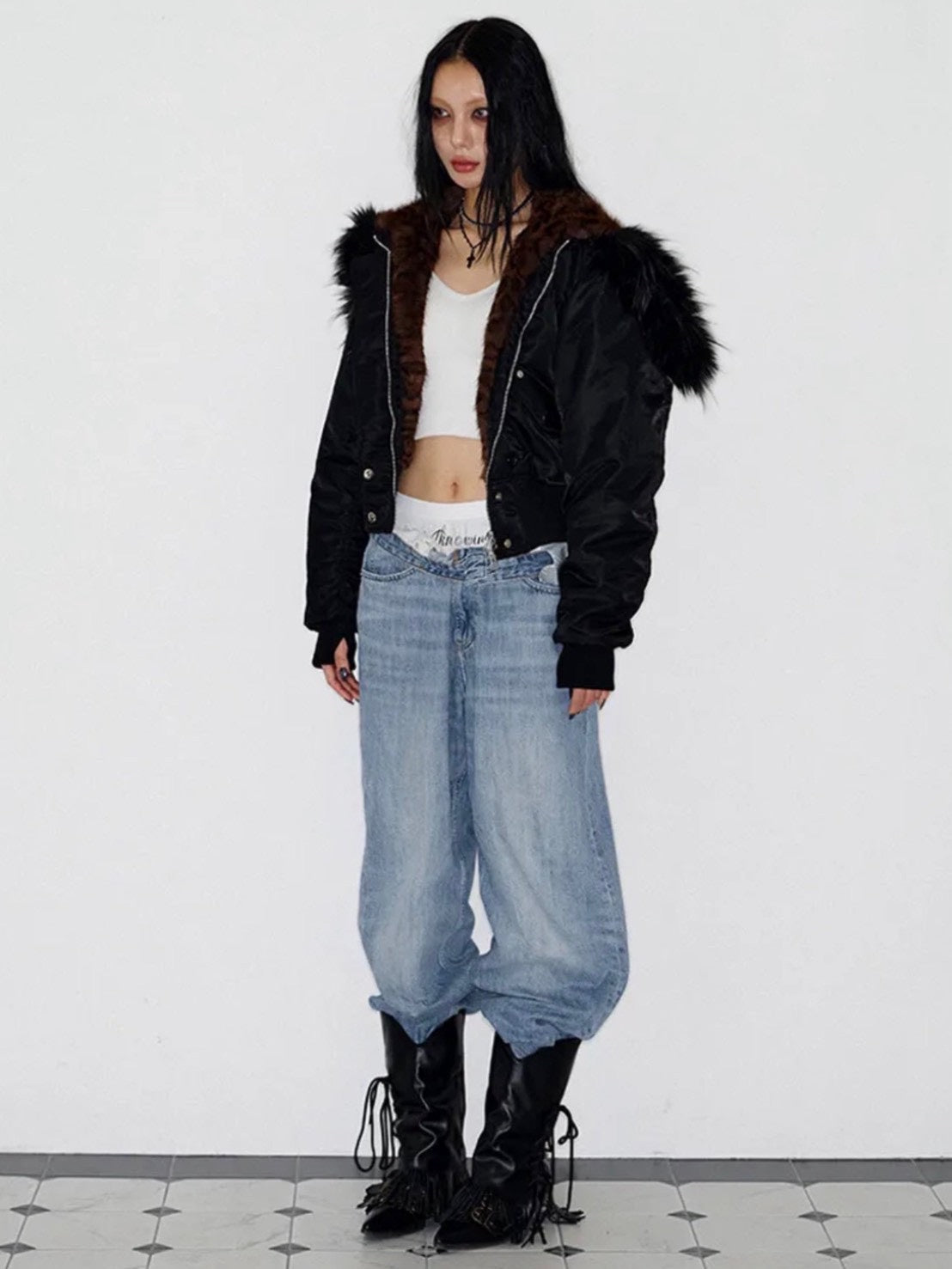 【NOT KNOWING】Fur Trim MA-1 Padded Jumper