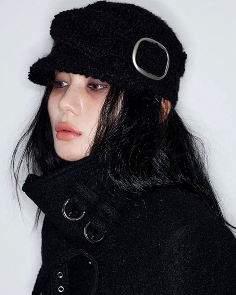 【NOT KNOWING】Buckle Bellboy Cap