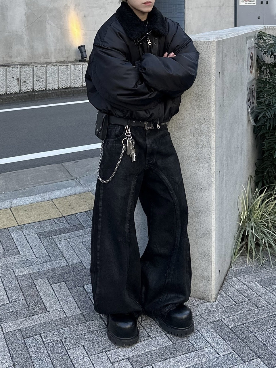 大阪店WEB限定受注制【Chikashitsu +】cropped mouton bomber jacket / 【チカシツプラス】クロップドムートンボンバージャケット