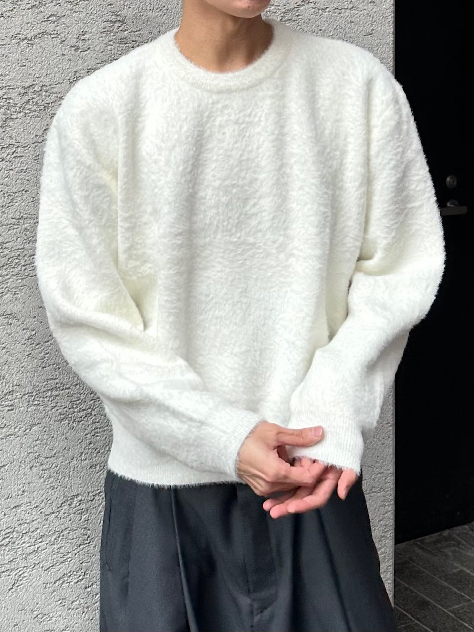 大阪店WEB限定受注制【Chikashitsu +】cropped hairy knit / 【チカシツプラス】クロップドヘアリーニット (3color)