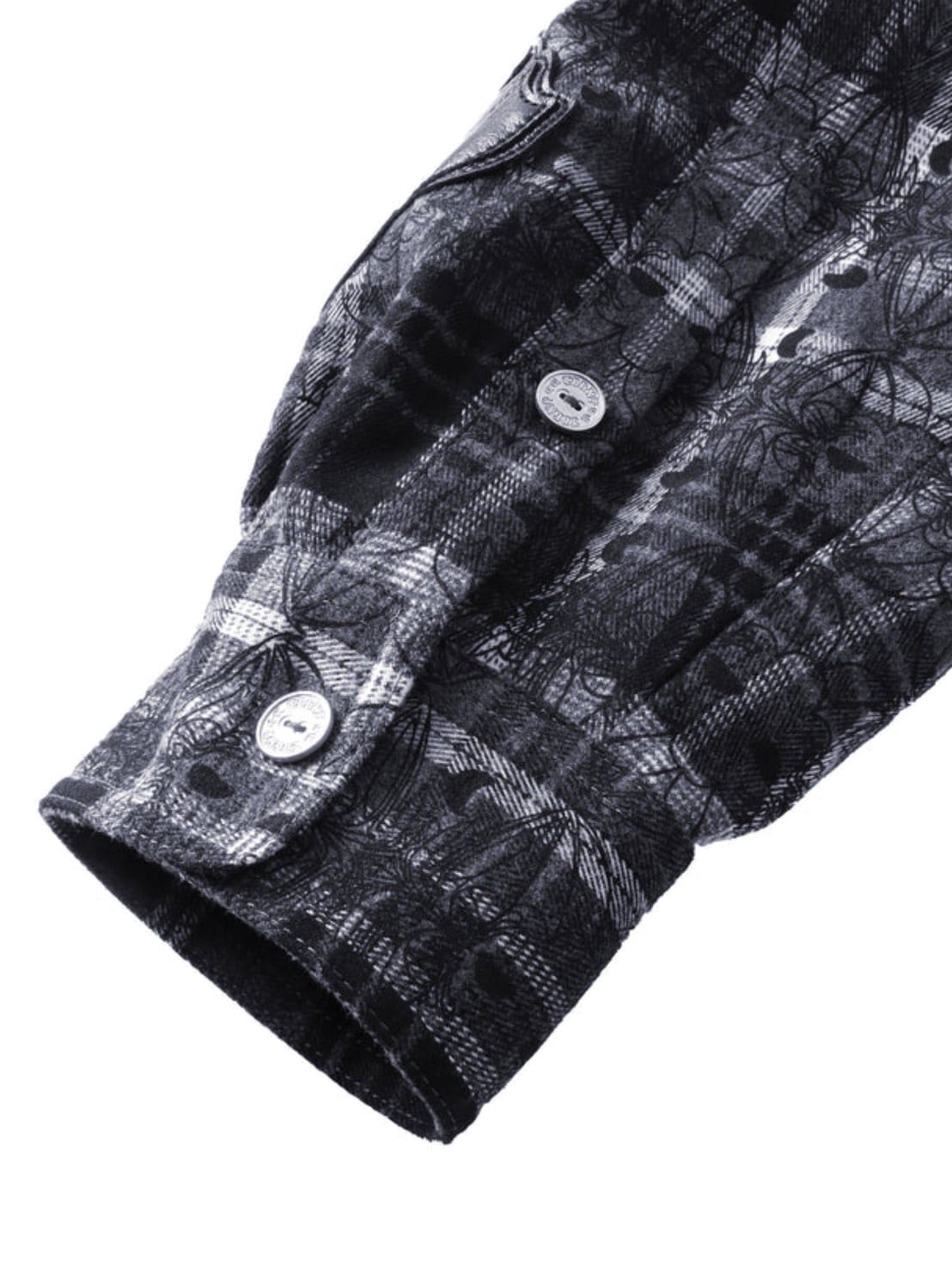 【The Boy Has No Patience】TBHNP LUMINOUS DAWN RHINESTONE PEARL BAT PATTERN L-S SHIRT / 【ザボーイハズノーペーシェンス】ラインストーンチェックシャツ