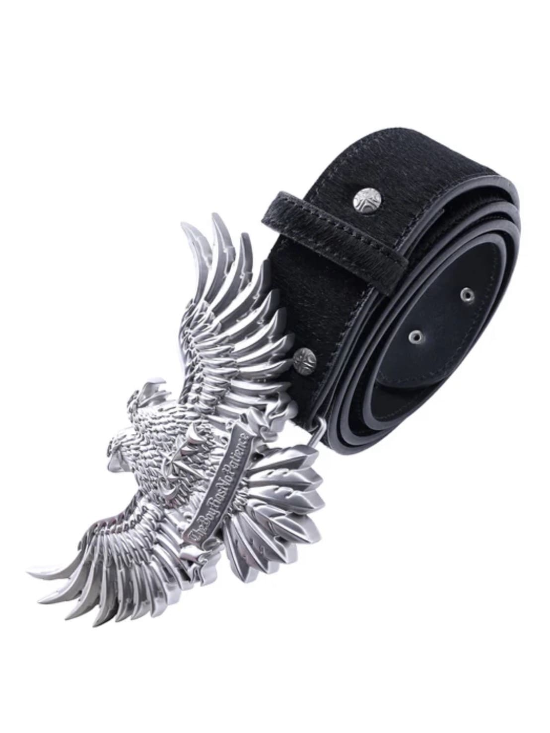 【The Boy Has No Patience】TBHNP LUMINOUS DAWN DOUBLE-HEADED EAGLE CRACKED BELT / 【ザボーイハズノーペーシェンス】ダブルヘッドイーグルベルト