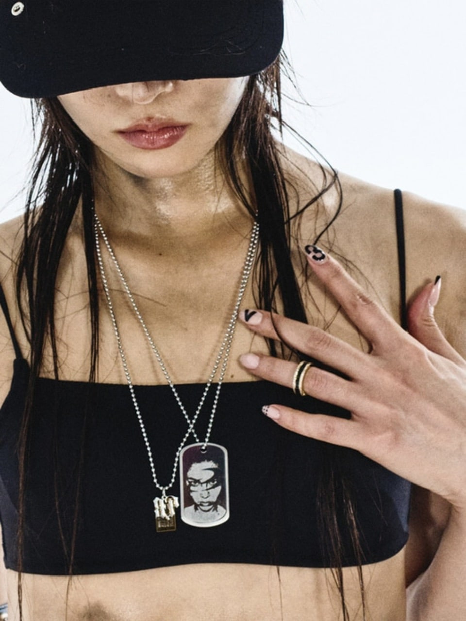 【BLACK PURPLE】Index Tag Necklace