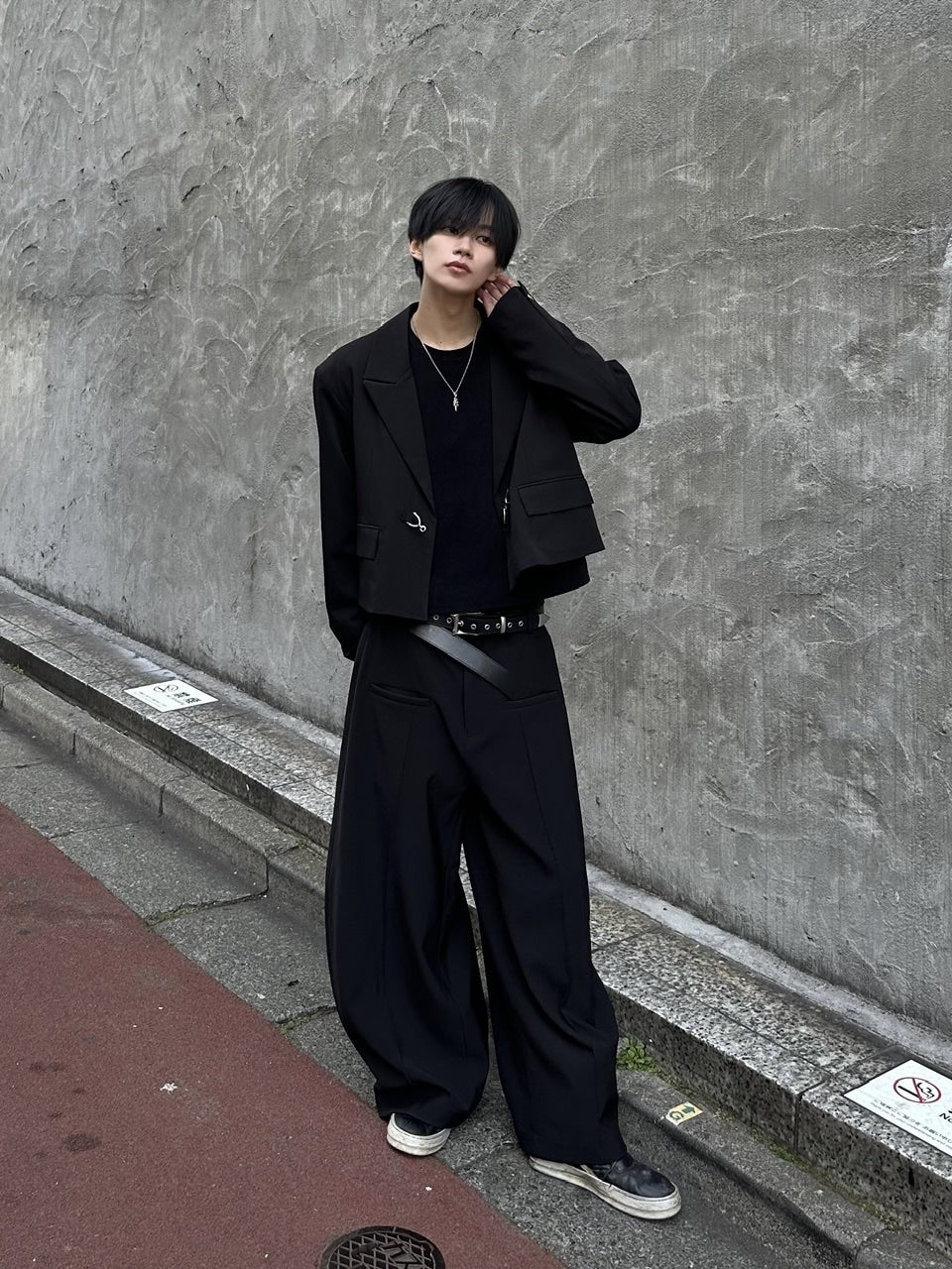 大阪店WEB限定受注制【Chikashitsu＋】mettal buckle cropped jacket / 【チカシツプラス】メタルバックルクロップジャケット