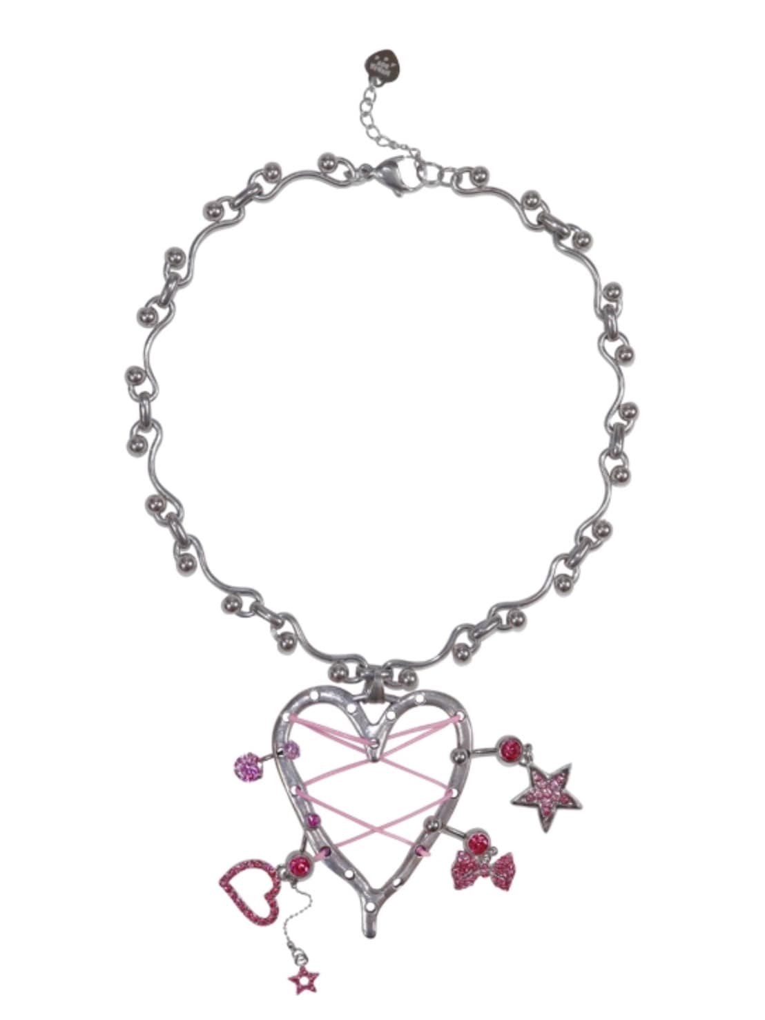 【HURJABOYACC】VINTAGE HEART WITH PIERCINGS NECKLACE