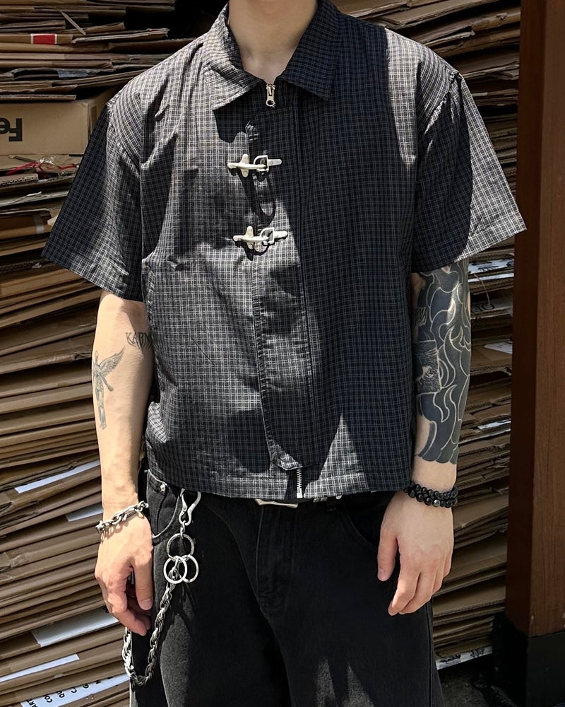 大阪店WEB限定受注制【Chikashitsu +】double buckle shirt jacket (2color)