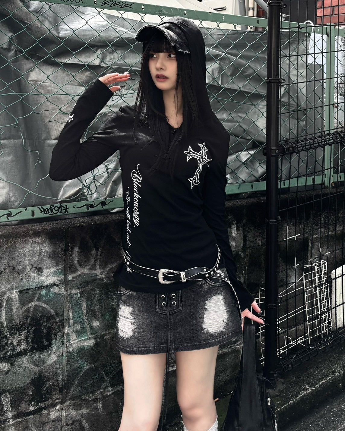 受注制【Never mind the XU】studs belt (2color)