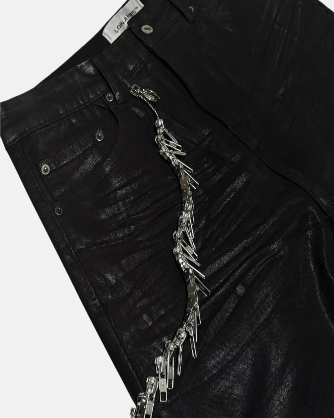 【LOIN ARMIS】Flare coating skewer chain jeans