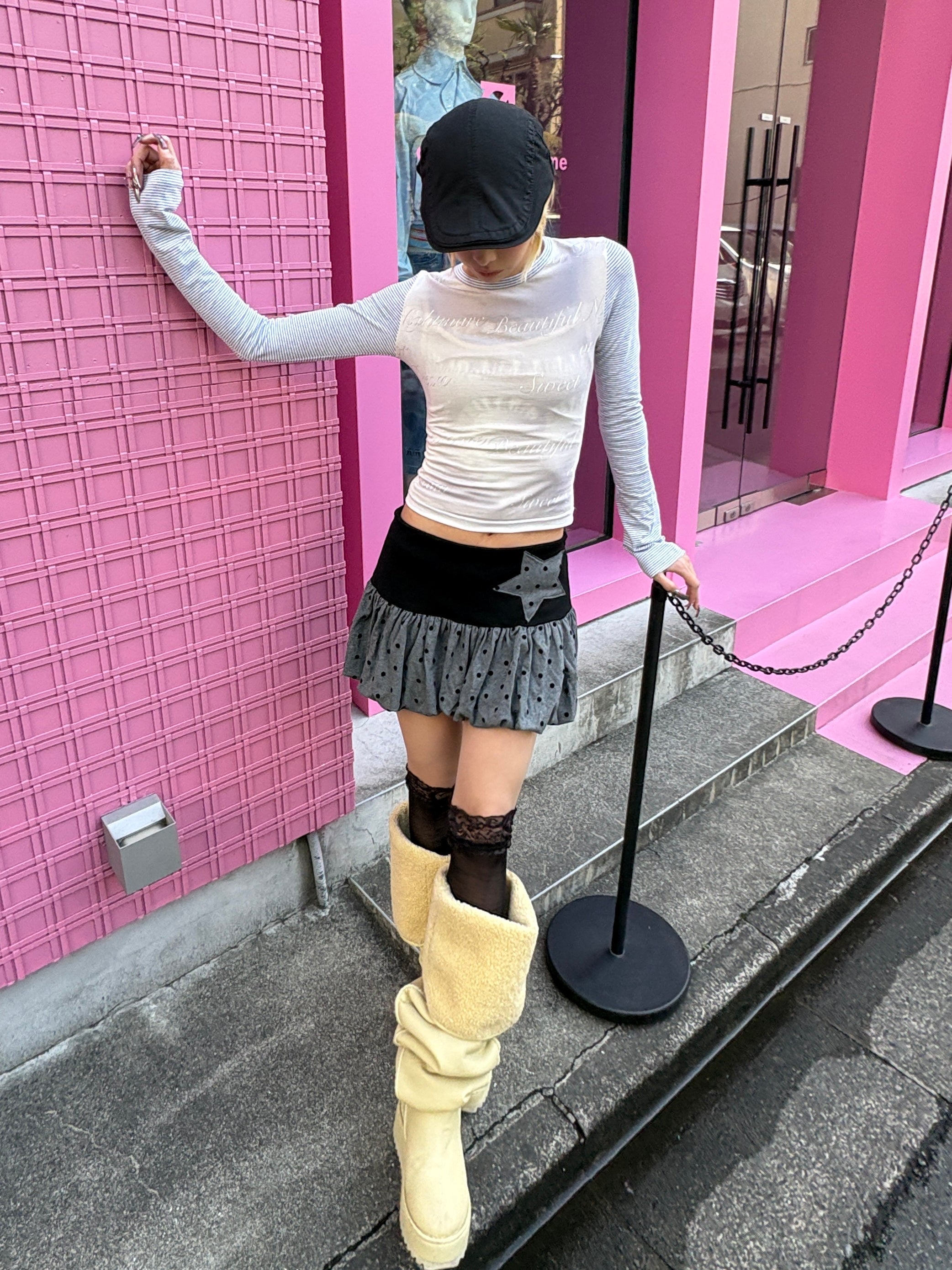 【Never mind the XU】star dot balloon skirt