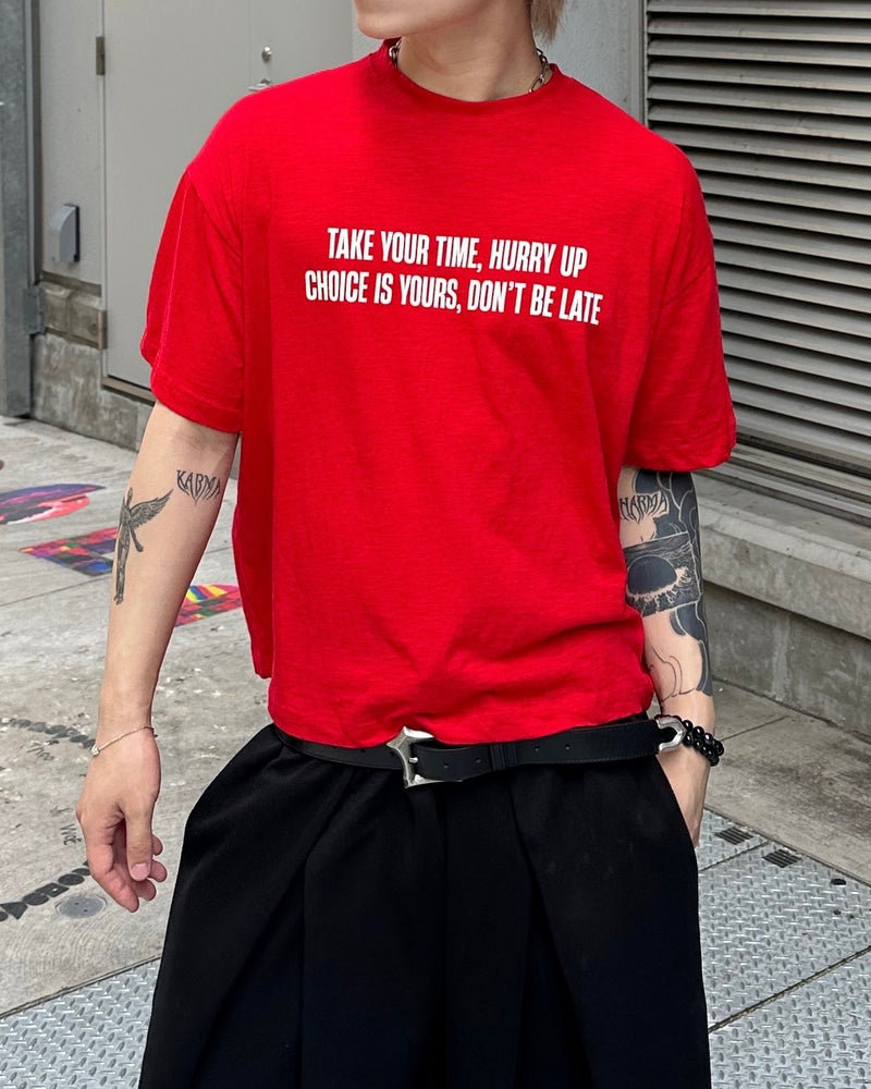 大阪店WEB限定受注制【Chikashitsu + 】vintage lettering slub t-shirt (3color)
