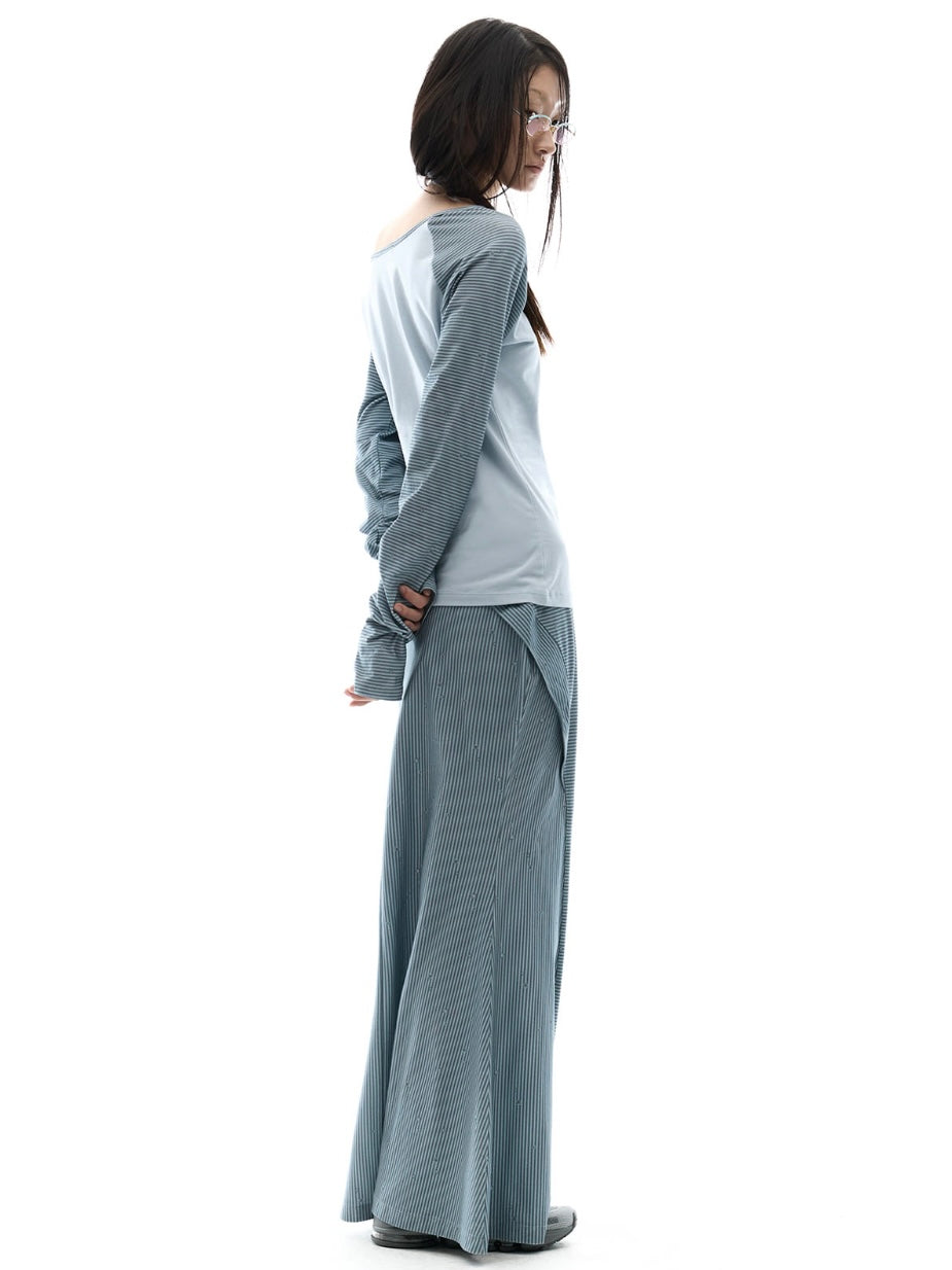 【OJOS】Side Panel Mermaid Maxi Skirt