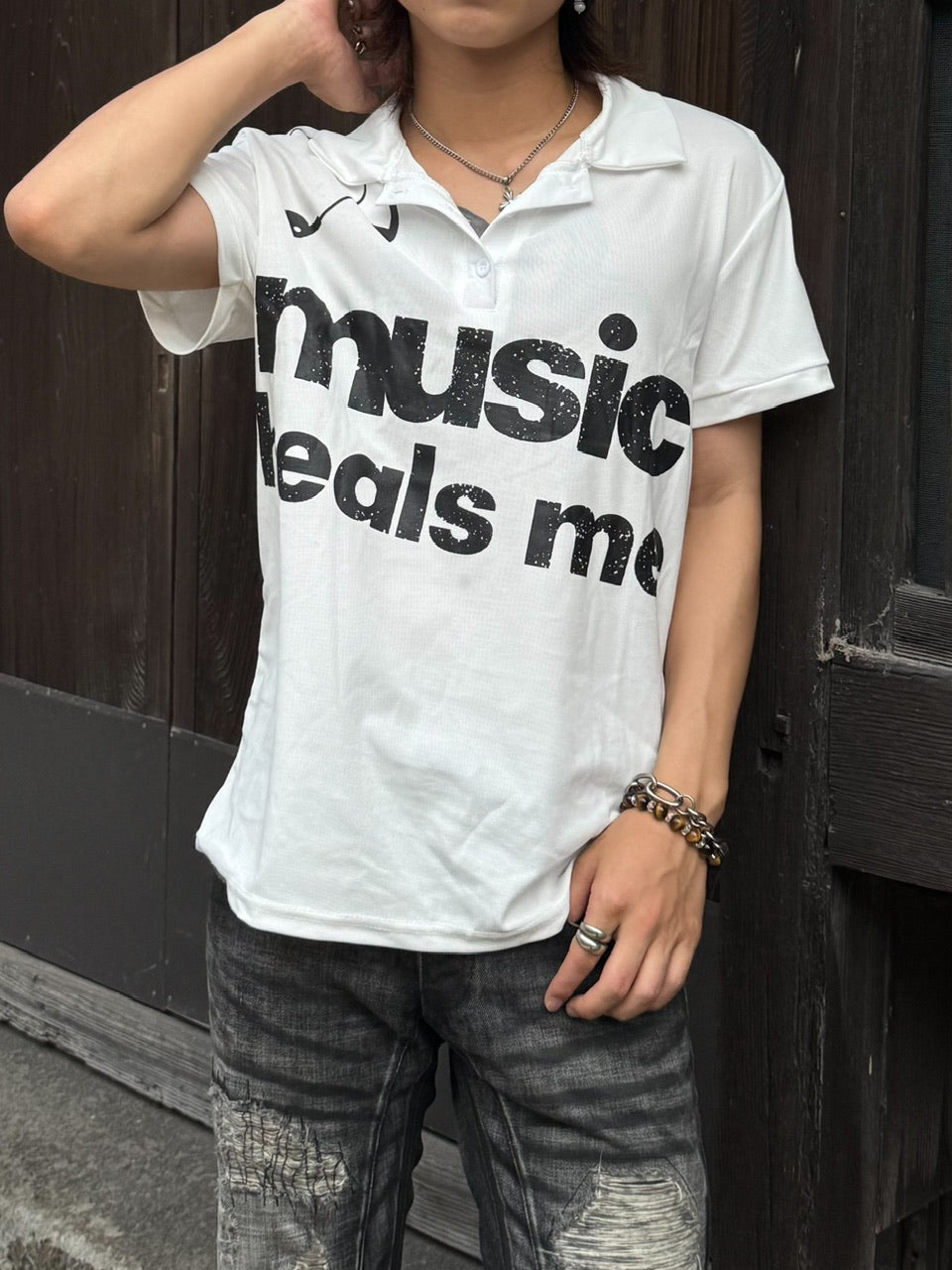 国際配送【RENOL】music polo shirt