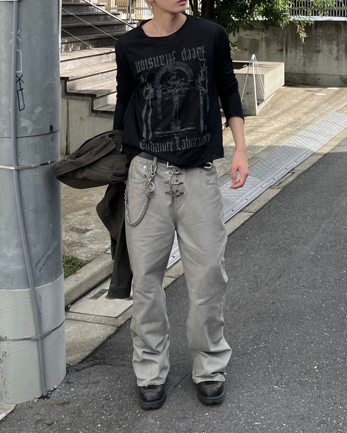 大阪店WEB限定受注制【Chikashitsu +】triple hook dyed  pants (2color)