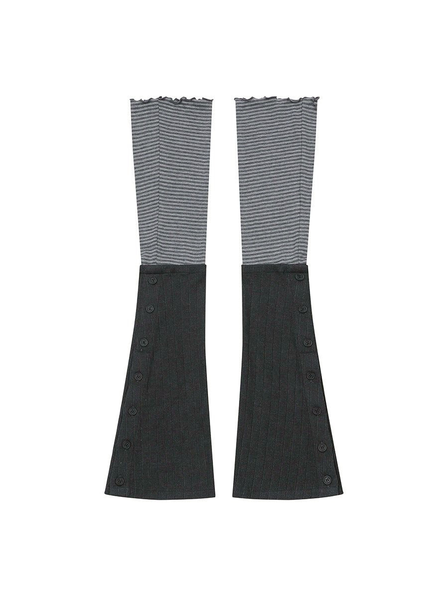【Miseki seoul】 Striped layered button leg warmer