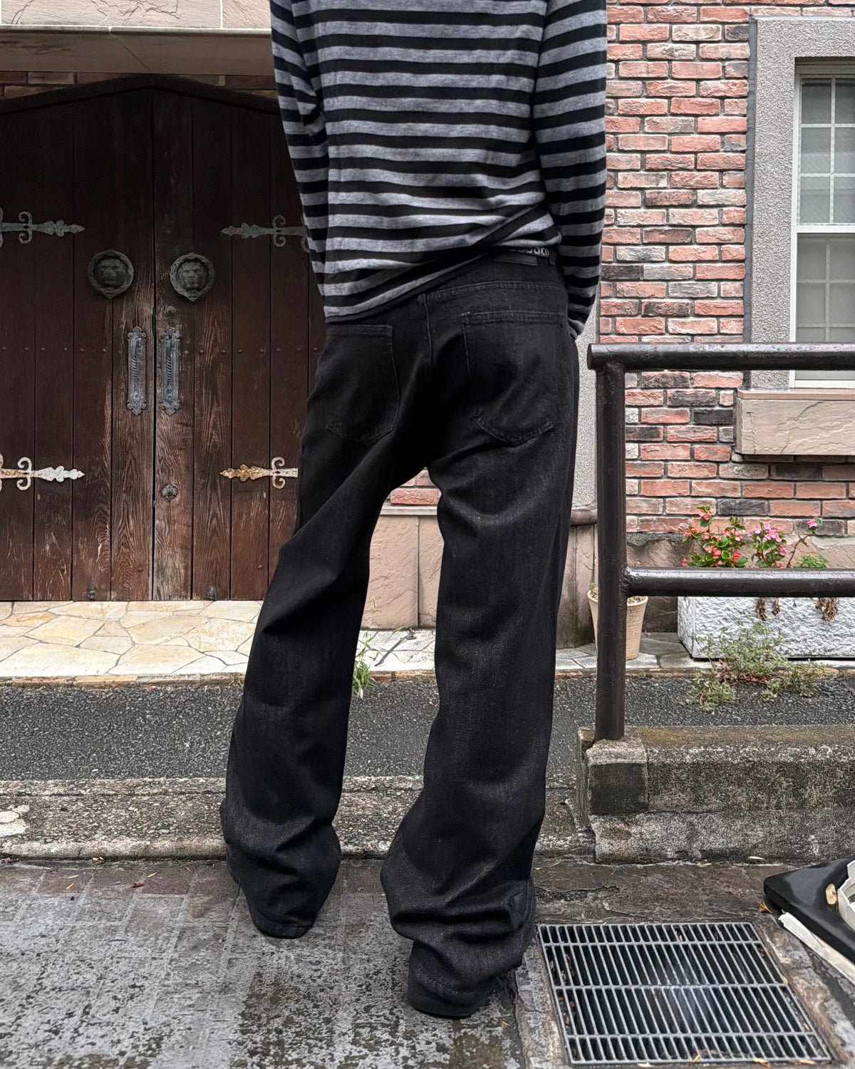 受注制【youll】button fly flare denim pants