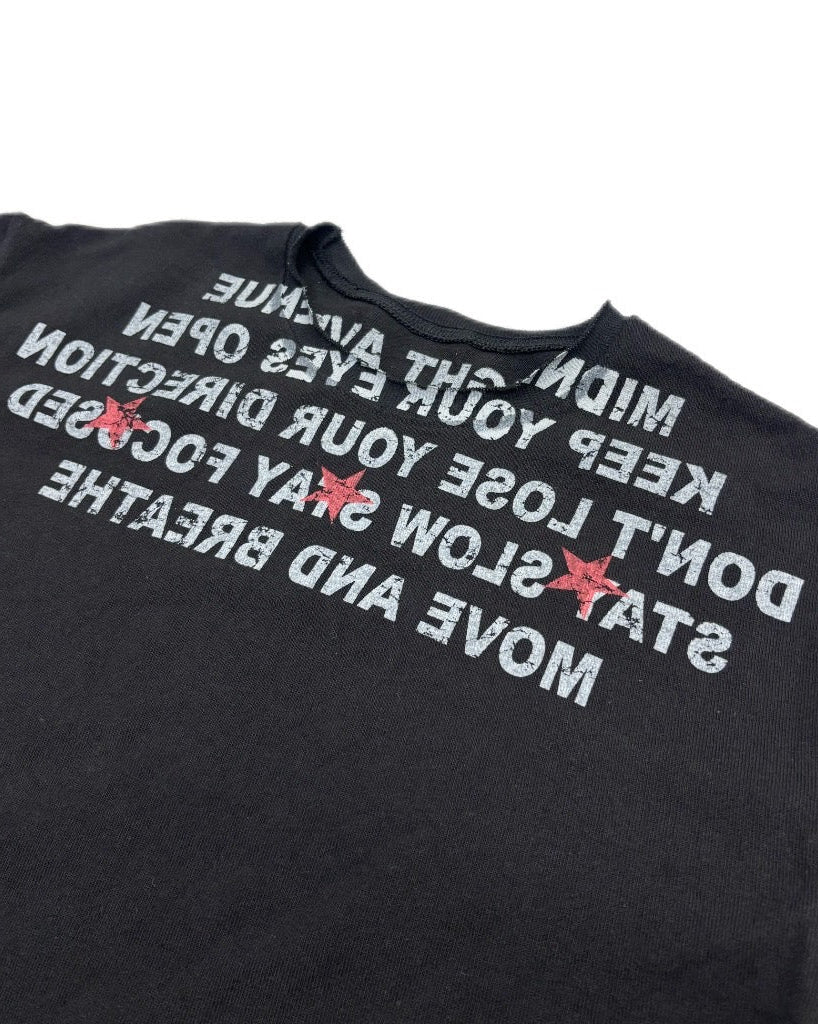 受注制【Never mind the XU】LAYERED STRIPE SLEEVE GRAPHIC TEE (2color)